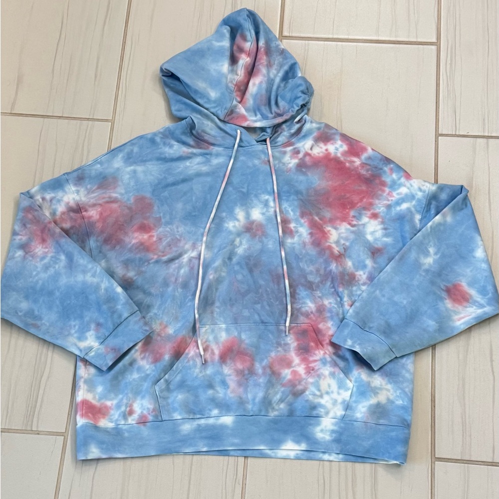 New all in favor NWOT women’s tie dye pullover sweatshirt size XL Blue - Picture 1 of 3